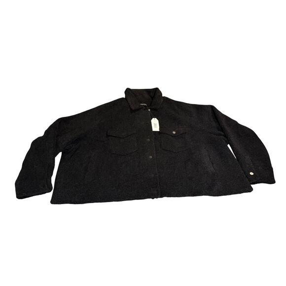 NWT Universal Standard Size 3XL (34-36) Black Sherpa Snap Button Jacket - Picture 1 of 13